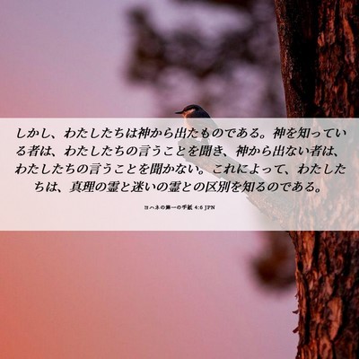 Picture 06 - ヨハネの第一の手紙 4:6 JPN - しかし、わたしたちは神から出たも - Bible Verse Picture