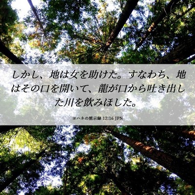 Picture 06 - ヨハネの黙示録 12:16 JPN - しかし、地は女を助けた。すなわち - Bible Verse Picture
