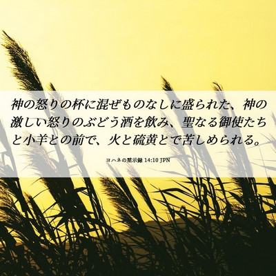 Picture 06 - ヨハネの黙示録 14:10 JPN - 神の怒りの杯に混ぜものなしに盛ら - Bible Verse Picture