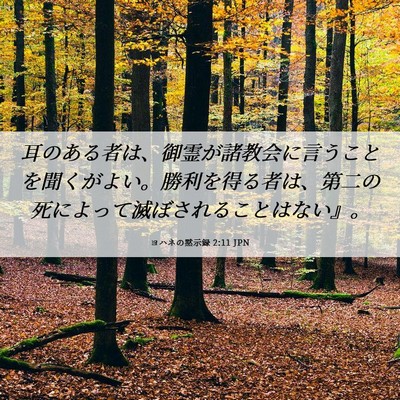 Picture 06 - ヨハネの黙示録 2:11 JPN - 耳のある者は、御霊が諸教会に言う - Bible Verse Picture