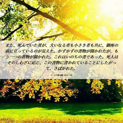 Picture 06 - ヨハネの黙示録 20:12 JPN - また、死んでいた者が、大いなる者 - Bible Verse Picture