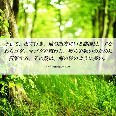 Picture 06 - ヨハネの黙示録 20:8 JPN - そして、出て行き、地の四方にいる - Bible Verse Picture