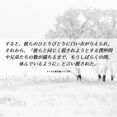 Picture 06 - ヨハネの黙示録 6:11 JPN - すると、彼らのひとりびとりに白い - Bible Verse Picture