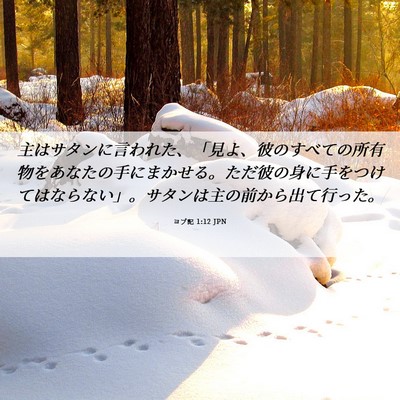 Picture 06 - ヨブ記 1:12 JPN - 主はサタンに言われた、「見よ、彼 - Bible Verse Picture