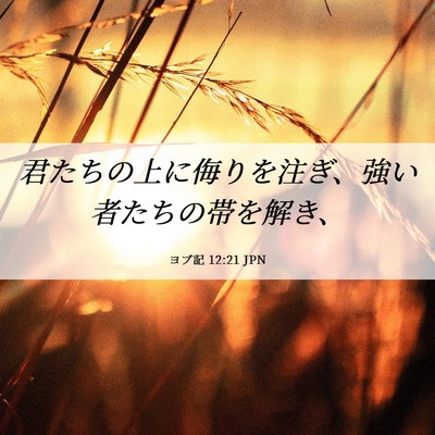 Picture 06 - ヨブ記 12:21 JPN - 君たちの上に侮りを注ぎ、強い者た - Bible Verse Picture