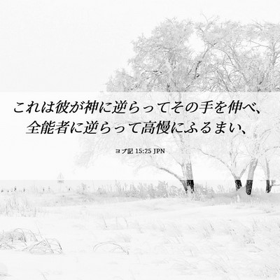 Picture 06 - ヨブ記 15:25 JPN - これは彼が神に逆らってその手を伸 - Bible Verse Picture