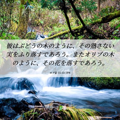 Picture 06 - ヨブ記 15:33 JPN - 彼はぶどうの木のように、その熟さ - Bible Verse Picture
