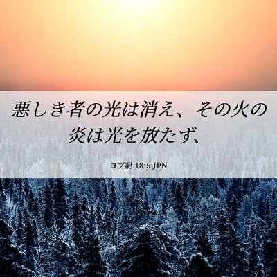 Picture 06 - ヨブ記 18:5 JPN - 悪しき者の光は消え、その火の炎は - Bible Verse Picture