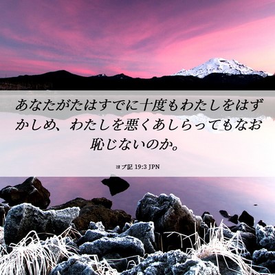 Picture 06 - ヨブ記 19:3 JPN - あなたがたはすでに十度もわたしを - Bible Verse Picture