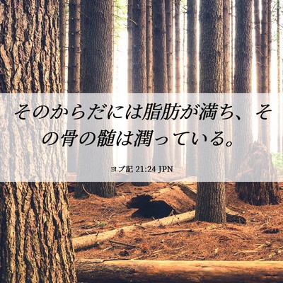 Picture 06 - ヨブ記 21:24 JPN - そのからだには脂肪が満ち、その骨 - Bible Verse Picture