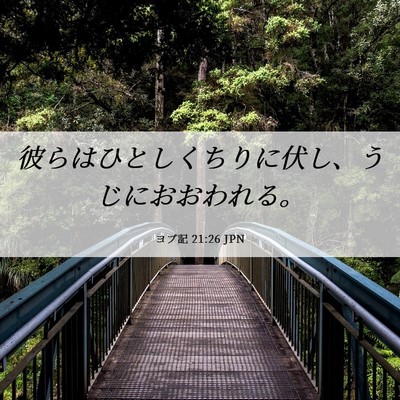 Picture 06 - ヨブ記 21:26 JPN - 彼らはひとしくちりに伏し、うじに - Bible Verse Picture