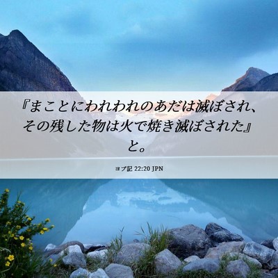 Picture 06 - ヨブ記 22:20 JPN - 『まことにわれわれのあだは滅ぼさ - Bible Verse Picture