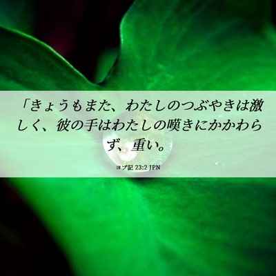 Picture 06 - ヨブ記 23:2 JPN - 「きょうもまた、わたしのつぶやき - Bible Verse Picture
