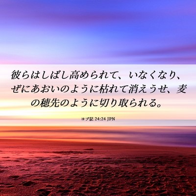 Picture 06 - ヨブ記 24:24 JPN - 彼らはしばし高められて、いなくな - Bible Verse Picture