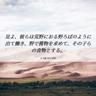 Picture 06 - ヨブ記 24:5 JPN - 見よ、彼らは荒野におる野ろばのよ - Bible Verse Picture