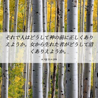 Picture 06 - ヨブ記 25:4 JPN - それで人はどうして神の前に正しく - Bible Verse Picture