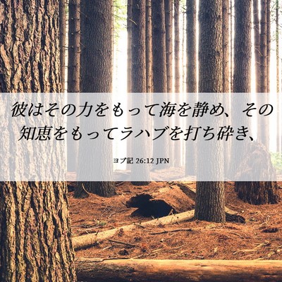 Picture 06 - ヨブ記 26:12 JPN - 彼はその力をもって海を静め、その - Bible Verse Picture