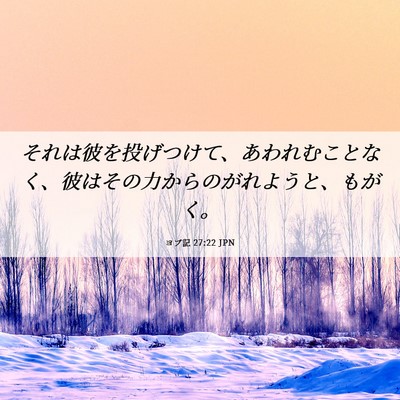 Picture 06 - ヨブ記 27:22 JPN - それは彼を投げつけて、あわれむこ - Bible Verse Picture