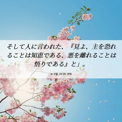 Picture 06 - ヨブ記 28:28 JPN - そして人に言われた、『見よ、主を - Bible Verse Picture