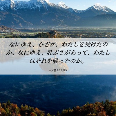 Picture 06 - ヨブ記 3:12 JPN - なにゆえ、ひざが、わたしを受けた - Bible Verse Picture