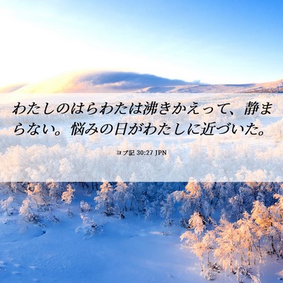Picture 06 - ヨブ記 30:27 JPN - わたしのはらわたは沸きかえって、 - Bible Verse Picture