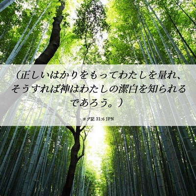 Picture 06 - ヨブ記 31:6 JPN - （正しいはかりをもってわたしを量 - Bible Verse Picture