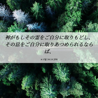 Picture 06 - ヨブ記 34:14 JPN - 神がもしその霊をご自分に取りもど - Bible Verse Picture