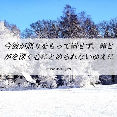 Picture 06 - ヨブ記 35:15 JPN - 今彼が怒りをもって罰せず、罪とが - Bible Verse Picture