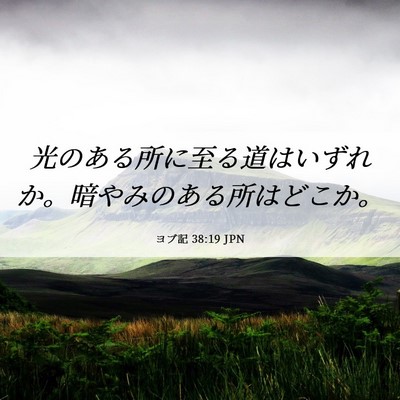 Picture 06 - ヨブ記 38:19 JPN - 光のある所に至る道はいずれか。暗 - Bible Verse Picture