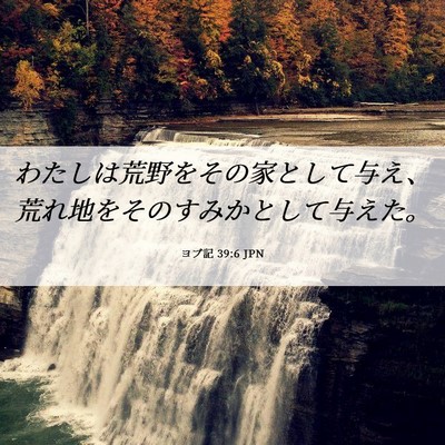 Picture 06 - ヨブ記 39:6 JPN - わたしは荒野をその家として与え、 - Bible Verse Picture