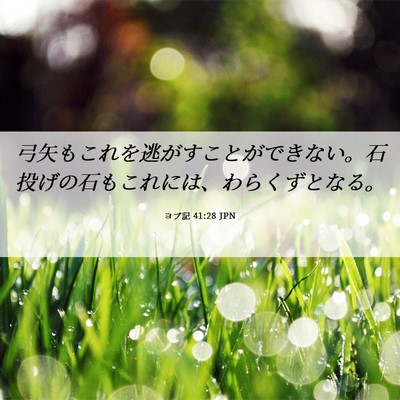 Picture 06 - ヨブ記 41:28 JPN - 弓矢もこれを逃がすことができない - Bible Verse Picture