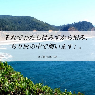 Picture 06 - ヨブ記 42:6 JPN - それでわたしはみずから恨み、ちり - Bible Verse Picture