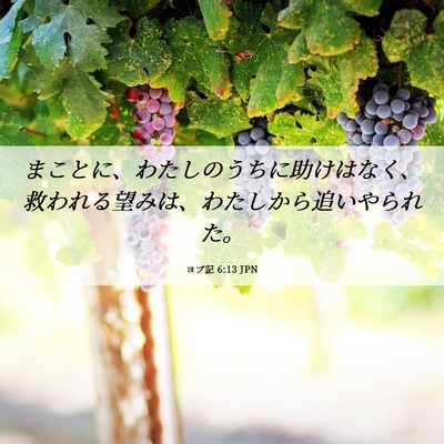 Picture 06 - ヨブ記 6:13 JPN - まことに、わたしのうちに助けはな - Bible Verse Picture