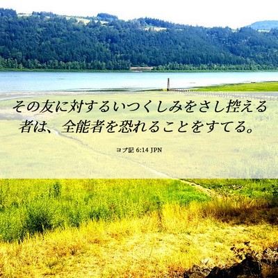 Picture 06 - ヨブ記 6:14 JPN - その友に対するいつくしみをさし控 - Bible Verse Picture