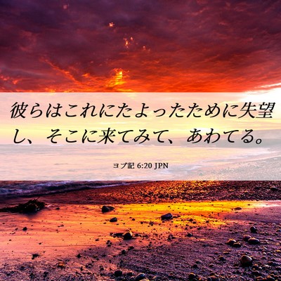 Picture 06 - ヨブ記 6:20 JPN - 彼らはこれにたよったために失望し - Bible Verse Picture