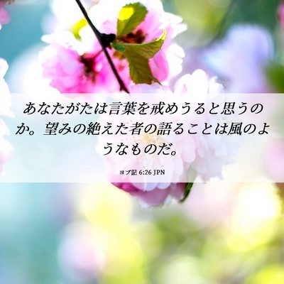 Picture 06 - ヨブ記 6:26 JPN - あなたがたは言葉を戒めうると思う - Bible Verse Picture