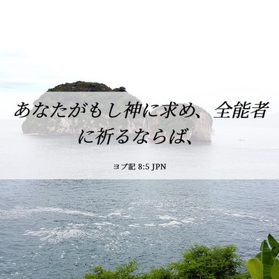 Picture 06 - ヨブ記 8:5 JPN - あなたがもし神に求め、全能者に祈 - Bible Verse Picture