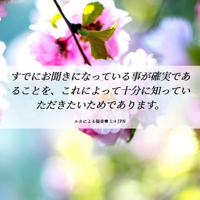 Picture 06 - ルカによる福音書 1:4 JPN - すでにお聞きになっている事が確実 - Bible Verse Picture