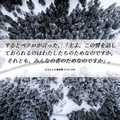Picture 06 - ルカによる福音書 12:41 JPN - するとペテロが言った、「主よ、こ - Bible Verse Picture