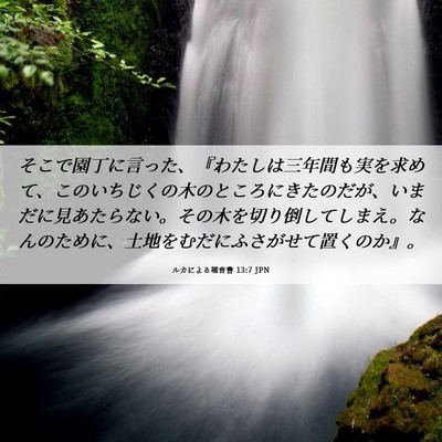 Picture 06 - ルカによる福音書 13:7 JPN - そこで園丁に言った、『わたしは三 - Bible Verse Picture