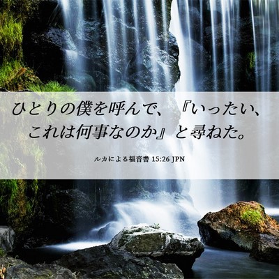 Picture 06 - ルカによる福音書 15:26 JPN - ひとりの僕を呼んで、『いったい、 - Bible Verse Picture