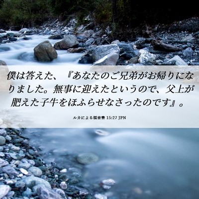Picture 06 - ルカによる福音書 15:27 JPN - 僕は答えた、『あなたのご兄弟がお - Bible Verse Picture