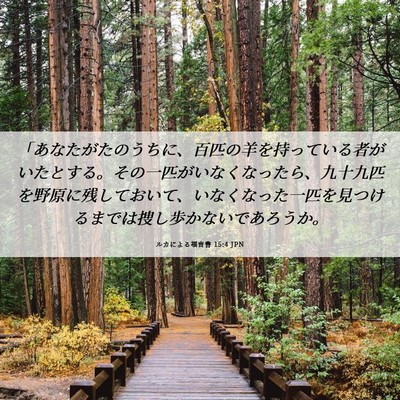 Picture 06 - ルカによる福音書 15:4 JPN - 「あなたがたのうちに、百匹の羊を - Bible Verse Picture