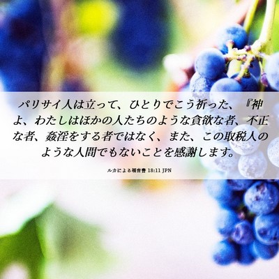 Picture 06 - ルカによる福音書 18:11 JPN - パリサイ人は立って、ひとりでこう - Bible Verse Picture