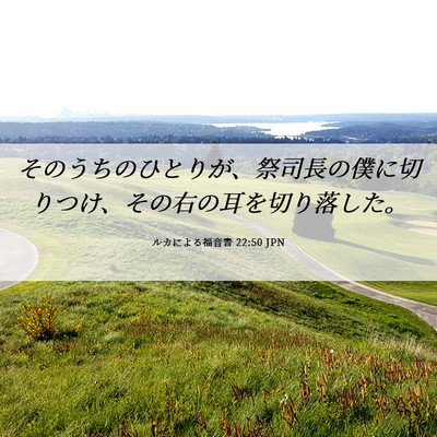 Picture 06 - ルカによる福音書 22:50 JPN - そのうちのひとりが、祭司長の僕に - Bible Verse Picture