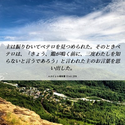 Picture 06 - ルカによる福音書 22:61 JPN - 主は振りむいてペテロを見つめられ - Bible Verse Picture