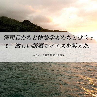Picture 06 - ルカによる福音書 23:10 JPN - 祭司長たちと律法学者たちとは立っ - Bible Verse Picture