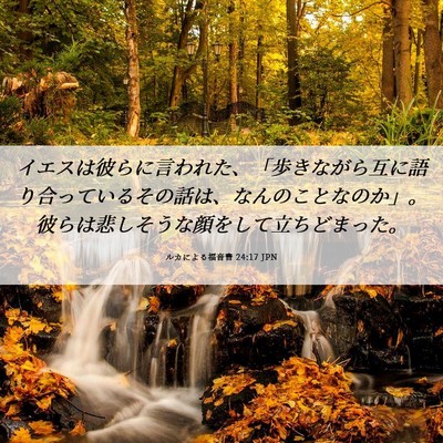 Picture 06 - ルカによる福音書 24:17 JPN - イエスは彼らに言われた、「歩きな - Bible Verse Picture
