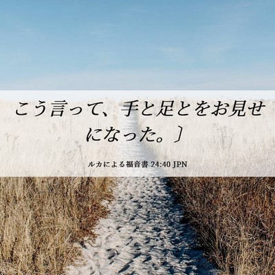 Picture 06 - ルカによる福音書 24:40 JPN - こう言って、手と足とをお見せにな - Bible Verse Picture