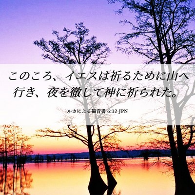 Picture 06 - ルカによる福音書 6:12 JPN - このころ、イエスは祈るために山へ - Bible Verse Picture